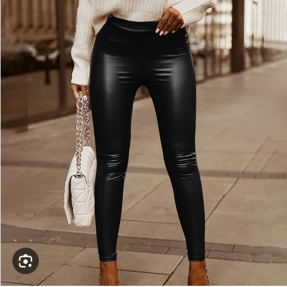 Wet Seal High Rise Pleather Skinny Pants